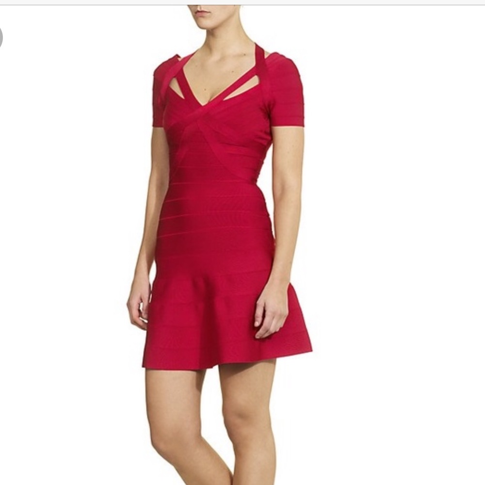 Herve Leger Red ALEXANDRA Bandage Dress XS